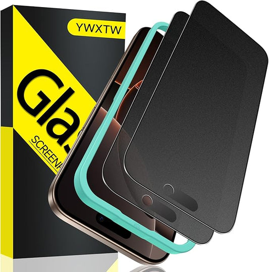 YWXTW 2 Pack Matte Privacy Screen Protector for iPhone 16 Pro Max, 28° Anti-Spy iPhone 16 Pro Max Privacy Screen Protector Anti-Glare & Anti-Fingerprint Case Friendly Tempered Glass Film, Bubble Free