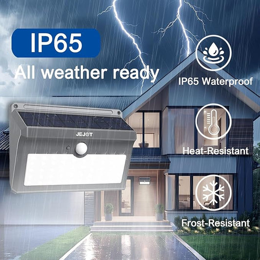 6 Pack Solar Motion Lights Outdoor Waterproof, 270° Wide Angle,3 Modes Solar Wall Lights, Anti Glare Solar Powered Flood Lights for Fence Garage Garden Patio Yard