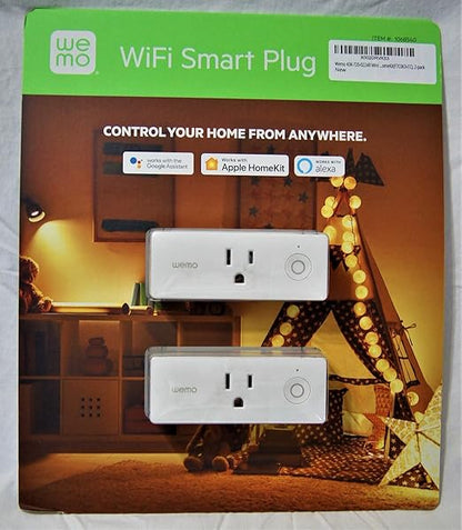 Wemo 43K-720-0224R Mini Smart Plug Compatible with Alexa, Google Assistant & Apple HomeKit(F7C063-CC), 2-Pack