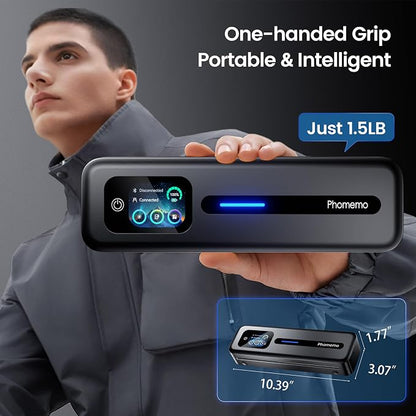 Phomemo M832D Touchscreen Portable Printer Inkless Thermal Wireless Travel | 8.5 x 11 & A4 Size, 300DPI, Bluetooth Small Mobile Compact Printer for Phone/Laptop/Tablet, for Home/Car/School/Office, Black