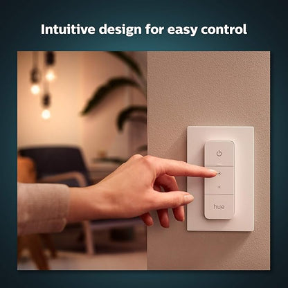 Philips Hue Smart Dimmer Switch with Remote + Philips Hue White A19 Medium Lumen Smart Bulb (1100 Lumens)