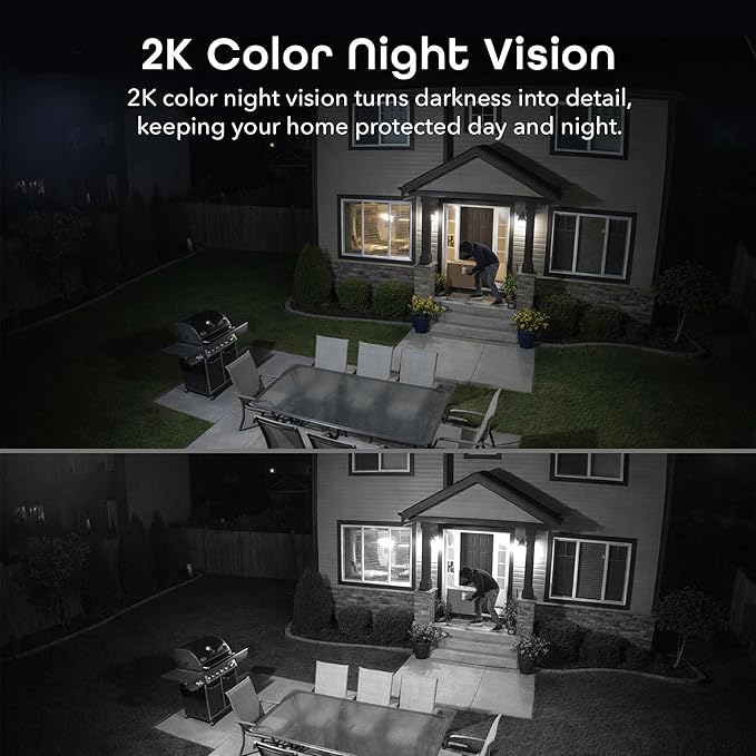 Geeni Lighthawk Smart Floodlight Camera - 3MP Ultra-HD Video, 1800 Lumens, Motion-Activated Security Light, Two-Way Audio, & Built-in Siren - Hardwired Outdoor Surveillance - Dual-Band 2.4/5GHz Wi-Fi