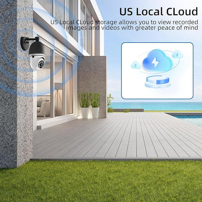 Hawkray Light Bulb Security Camera -5G& 2.4GHz WiFi 2K 3MP Security Cameras Wireless Outdoor Motion Detection and 911 Alarm Monitoring,Open AI Enabled,US Local Cloud, Color Night Vision(2 Pack)