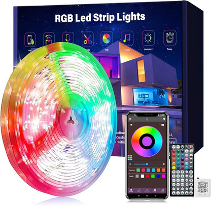 Ledagic Led Lights for Bedroom 100ft (1 Roll), Music Sync Led Lights | RGB Color Changing Led Strip Lights with Remote and App Control RGB Led Light Strip for Home Party Room Decor