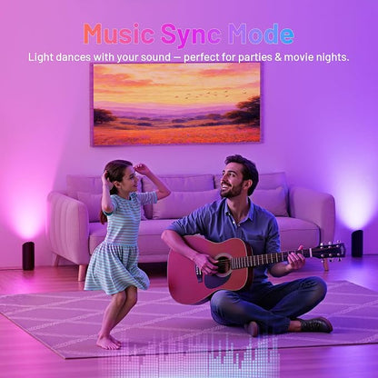 2 Pack Smart Up Lights Indoor: Dimmable RGBW Floor Can Lights, Alexa