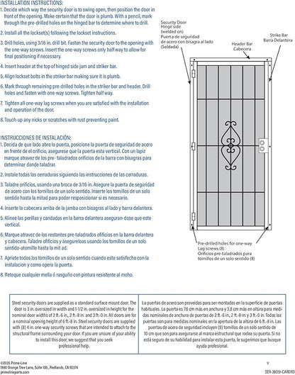 Prime-Line 3809BZ3068-I-WF Woodguard Steel Security Door – Traditional Screen Door Style with the Strength of a Steel Security Door – Steel and Wood Construction, Non-Handed, Bronze (Single Pack)