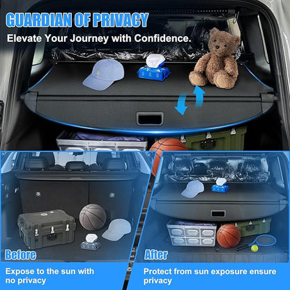 AUXKO Retractable Cargo Cover for Hyundai Tucson 2026-2022, Trunk Cover Luggage Security Shade Cover for 2026 2025 2024 Hyundai Tucson Shielding Shade Anti-Peeping Luggage Privacy Screen, Carbon Fiber