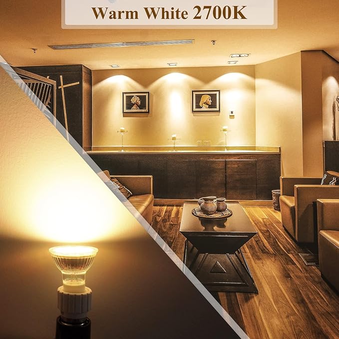 DiCUNO GU10 LED Light Bulbs, 6W 60W Halogen Replacement, Warm White 2700K, 700lm, Full Glass Cover 120 Degree Beam Angle, 120V, MR16 GU10 LED Non-dimmable, Spotlight Track Lighting, 6-Pack