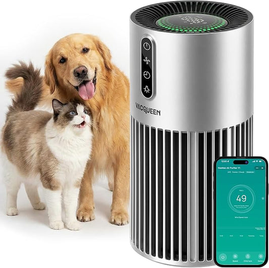 Smart Air Purifiers for Bedroom Home Pets, Timer and Alexa Control, Cover 1800 Ft² with PM2.5 Monitor, WiFi HEPA Air Purifier with Sleep Mode, Washable Filter Air Cleaner for Odors Smoke Dust