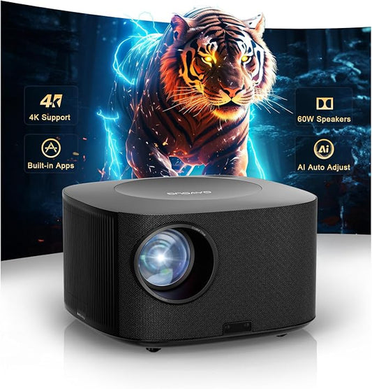 ONOAYO Outdoor-Projector-4K with 60W Dolby Audio and Official Licensed Apps