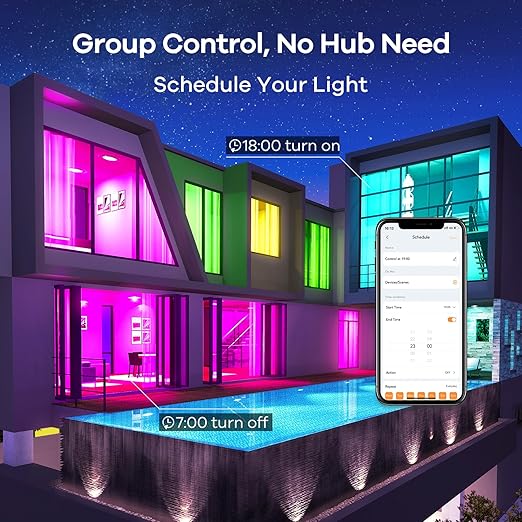 Linkind Color Changing Smart WiFi Light Bulbs, Compatible with Alexa & Google Home Bundle with Linkind Matter Smart Plug, Work with Apple Home, Siri, Alexa, Google Home, SmartThings