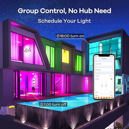 Linkind Color Changing Smart WiFi Light Bulbs, Compatible with Alexa & Google Home Bundle with Linkind Matter Smart Plug, Work with Apple Home, Siri, Alexa, Google Home, SmartThings
