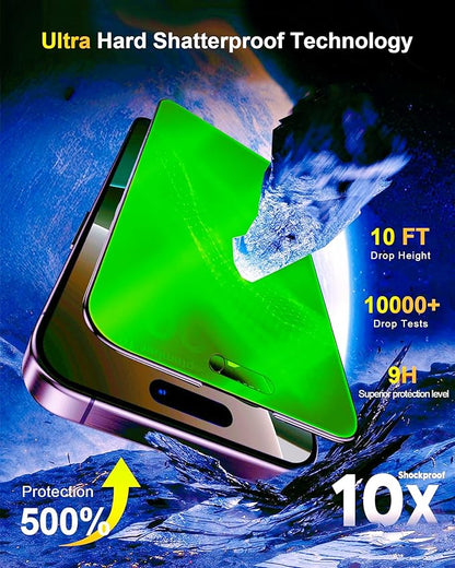 2 Pack for iPhone Air Privacy Screen Protector Tempered Glass 6.5 inch Private Protective Film Anti-Blue Light Anti Spy No-Bubble Gradient Green [HD Clarity]