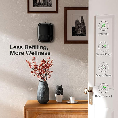 Smart Waterless Essential Oil Diffuser (400 mL Capacity) Hotel Scent Starter Kit with 200mL Fragrance Oil, Up to 2000 sq ft App Control Scent Air Machine with 12V1A Power Adapter, ANW Kit Black