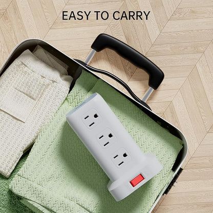 Power Strip Tower (Fast Charge 3A, 6.5 FT (2 Pack))