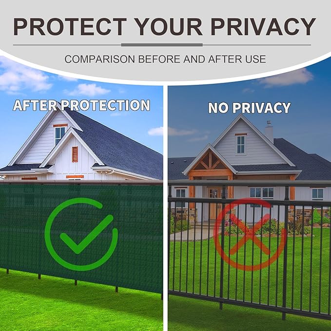 LOVE STORY Custom Size 3'x31' Dark Green Balcony Privacy Screen,UV Block Privacy Fence Screen,90% Shield for Outdoor Pool Garden Apartment Railing