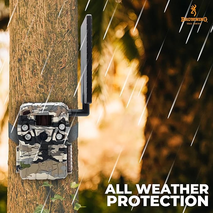 Browning Cellular Trail Camera Defender Vision Pro HD 24MP Trail Cam OVIX Camo Pattern Dual SIM Hunting Game Trail Camera, 110' Night Detection Range & Smartphone Cpompatible Camera