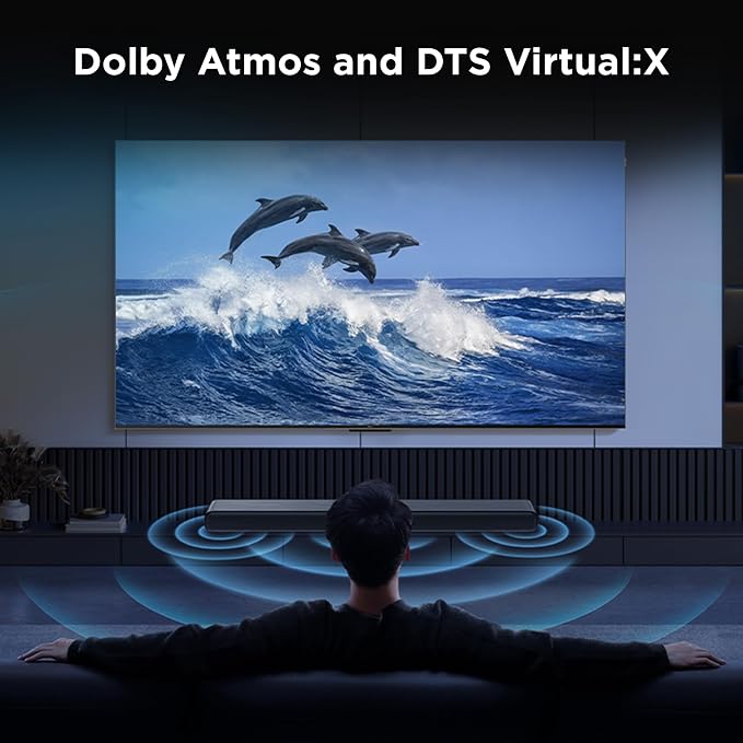 TCL S45H 2.0 Sound Bar for Smart TV | Dolby Atmos DTS:X Auto Room Calibration| 100W Power Wireless Bluetooth Home Theater Audio | App & Remote Control | Latest Model