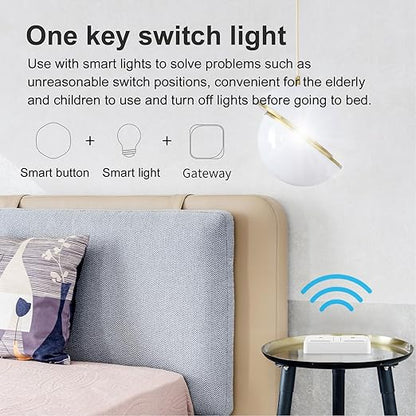Smart Switch, 2 Way Smart Remote Smart Scene Switch Smart Scene Switch for Tuya Zigbee Connection