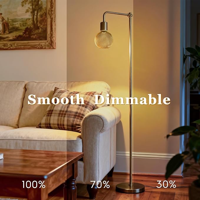 Unique Decorative LED Light Bulb, Fanvy Golden Metal Cage Edison Light, 40W Equivalent,125mm Bulb for Indoor Decor Floor lamp & Table lamp, 3.5W Cozy White 2200K Dimmable,MINI Bulb Series