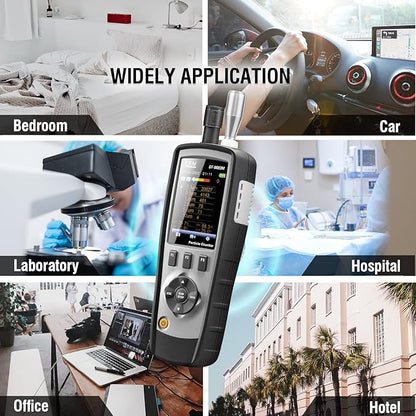 CEM T.ax Included DT-9883M cleanroom Particle Counter PM2.5/10 HCHO CO2 TVOC Air Particle (0.3,0.5,1.0,2.5,5.0,10μm Supports Photos and Camera