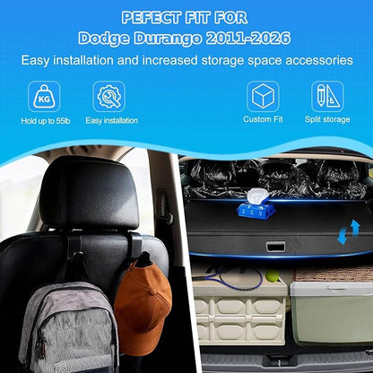 AUXKO 2nd Row Installation Retractable Cargo Cover for Dodge Durango 2026-2011, Trunk Cover for 2026 2025 Dodge Durango Security Shade Cover Shielding Anti-Peeping Luggage Privacy Screen, Carbon Fiber