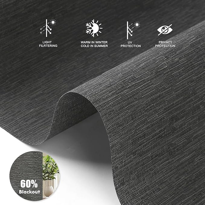 Motorized Blinds with Remote [Light Filtering] Smart Blinds Compatible with Alexa Google HomeKit, 60% Blackout Automatic Roller Shades for Indoor Windows, Customized Size, Dark Lace