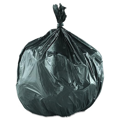 Inteplast Group S334016K 33 Gallon Capacity, 33" Length x 33" Width x 16 Mic Thickness, Black Color, HDPE Commercial Coreless Institutional Trash Can Liner (Case of 10 Roll, 25 Bags per Roll)