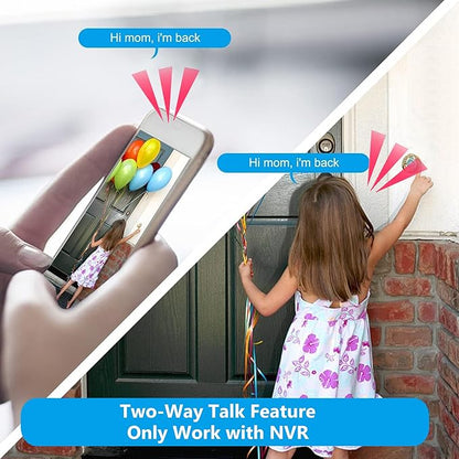 4K 8MP Turret POE IP Camera Outdoor Compatible with Ⲏіkconnect/ iVMS4200/ Guarding Vision, Smart IR and White Light Night Vision, Metal Casing Waterproof IP67, Support 512Gb SD Card(NOT Included)
