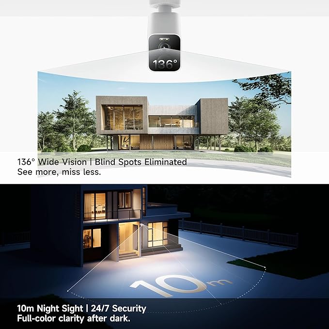 XIAOMI Outdoor Camera BW500: 2.5K Battery Security Camera Wireless with Color Night Vision, Optional Solar Panel, IP67 Weatherproof, 136° Wide View Home