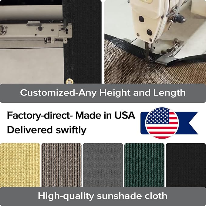 6ftx50ft Fence Privacy Screen Heavy Duty 170 GSM Windscreen & Dustproof Fabric Privacy Screen Covering Mesh Fencing for Outdoor Patio, Balcony, Pool Deck, Black