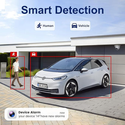 Two Way Audio - Anpviz 16CH 4K PoE Security Camera System, 16PCS 8MP Wired IP Turret Cameras Outdoor, Smart Color Night Vision, Human Vehicle Detection, 12MP PoE NVR with 4TB HDD for 24/7 Recording