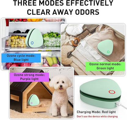 Mini Battery Powered 20mg/h Ozone Machine for Hunting Home Shoes cabinet Fridge Cat litter(green)