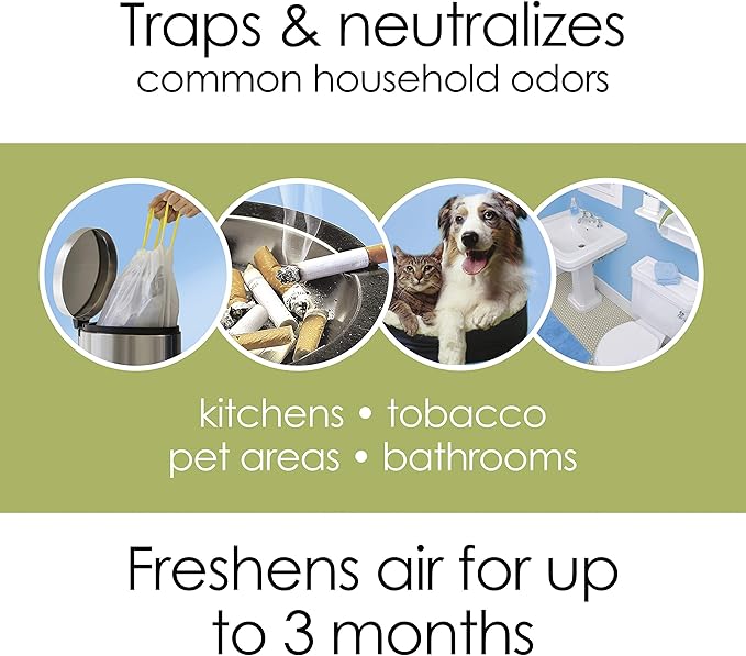 Hamilton Beach TrueAir Plug-Mount Odor Eliminator with Carbon Filter + Green Mountain Scent Cartridge, Common Household-Tobacco, Pet, Bathroom, Trash, On/Off Fan (04530GM) (Pack of 4)