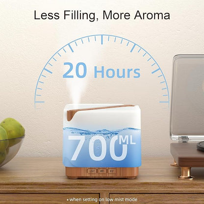 ASAKUKI Essential Oil Diffuser for Home, Smart WiFi 700 ml Humidifier, Connect with Alexa and Google Home, Phone App & Voice Control, Customized Schedule Timers and LED Light, Gift for Mom - Yellow