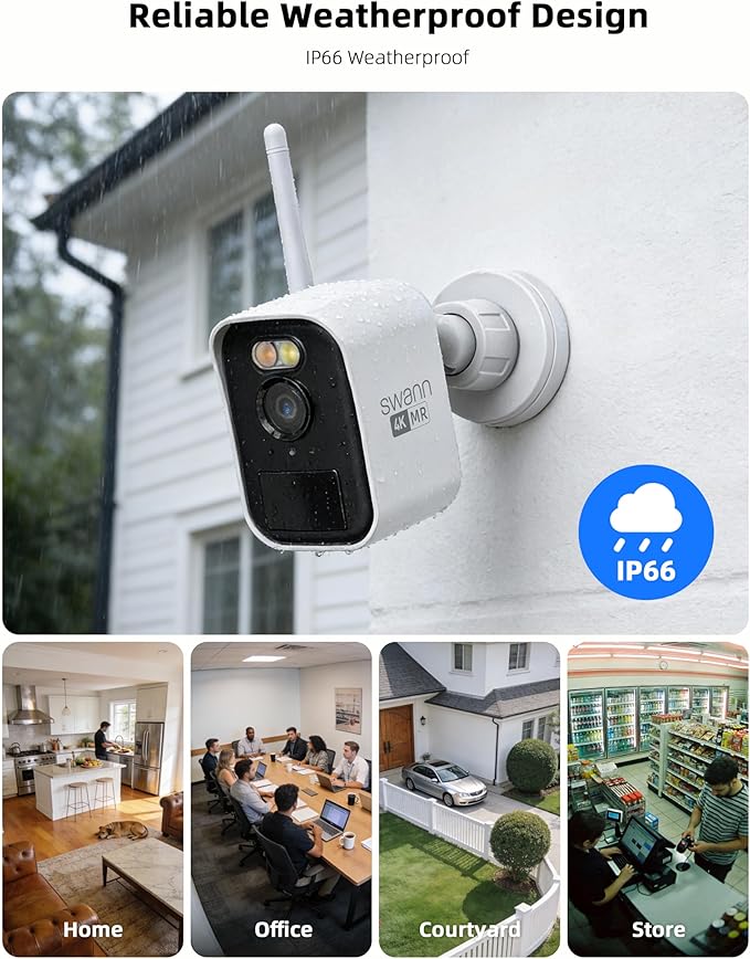 Swann MaxRanger4K™ Mini Long-Range Wireless Security Camera System, 3-Pack 4K Cameras, Wi-Fi HaLow™ up to 1000ft, Local Storage, No Monthly Fees, Indoor/Outdoor