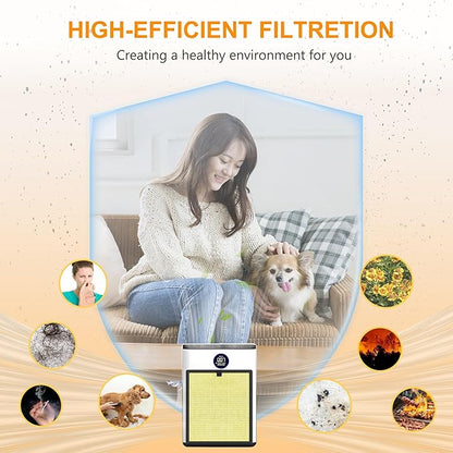 AP303 AP304 Replacement Filters, Compatible with DAYETTE ＆ FRESHDEW Air Purifier AP303/AP304, H14 HEPA Filter with Activated Carbon, 4 Pack (Pet Filter)