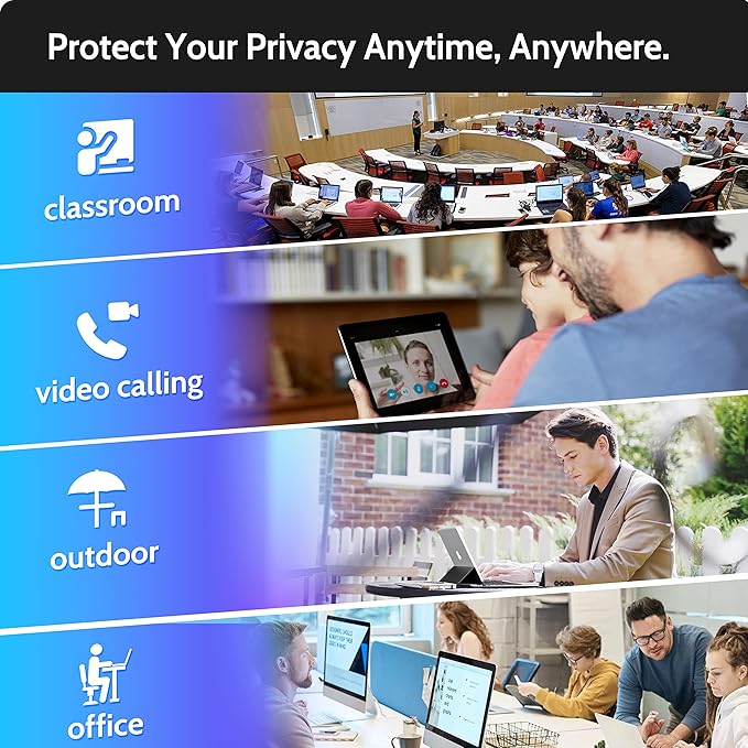 Peslv Privacy Screen Protector for iPad 10th 2022 10.9" & iPad 11th A16 2025 11", Anti Blue Light Glare Spy Private Filter, High Sensitive Bubble-Free Easy Install Black Security Screen