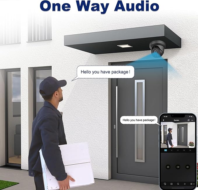 UNILOOK 4K 8MP PoE Security Camera, Turret IP Camera Outdoor Indoor Wired, 100ft Smart Color Night Vision, Human/Vehicle Detection, IP66, Built-in Audio, @20fps, Wide Angle, Full Metal, NDAA (Black)