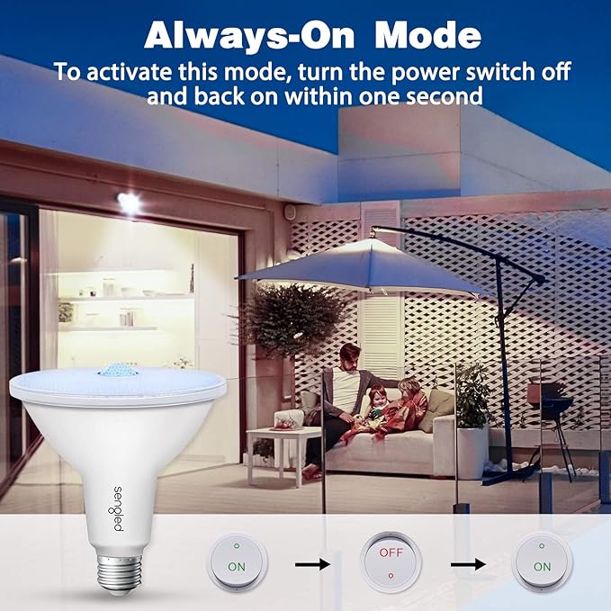 Sengled Motion Sensor Flood Lights Outdoor Dusk to Dawn Security Light Bulbs, E26 Base PAR38 Motion Activated 5000K Daylight, 1500LM, Waterproof LED Light Bulbs for indoor-outdoor, 4 Pack 4rd Gen