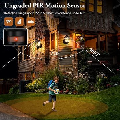 BesLowe 2-Pack 16” Large Motion Sensor Outdoor Wall Lights, Black