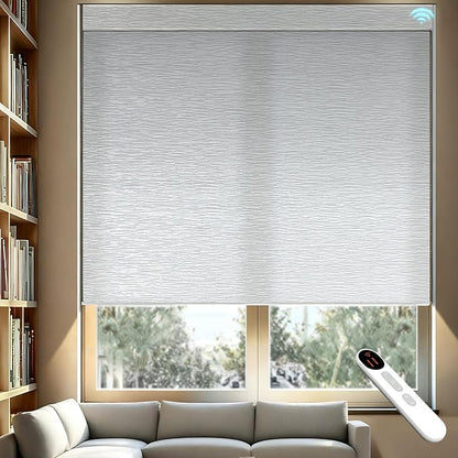Motorized Light Filtering Roller Shades – Smart Electric Blinds for Living Room, Alexa Google Home Siri, Matter Compatible, Custom Window Shades, Cordless Rechargeable