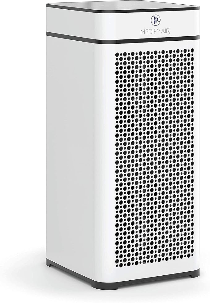 Medify MA-40 UV Light Air Purifier with True HEPA H14 Filter | 1,793 ft² Coverage in 1hr for Wildfires Smoke, Odors, Pollen, Pets | Quiet 99.9% Removal to 0.1 Microns | White, 1-Pack