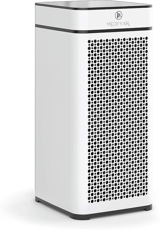 Medify MA-40 UV Light Air Purifier with True HEPA H14 Filter | 1,793 ft² Coverage in 1hr for Wildfires Smoke, Odors, Pollen, Pets | Quiet 99.9% Removal to 0.1 Microns | White, 1-Pack