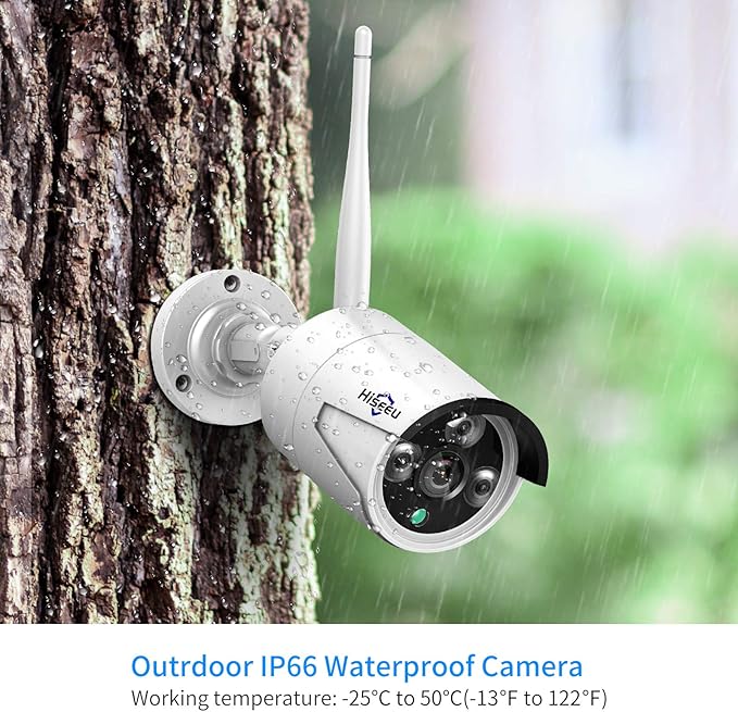 【16CH Expandable】Hiseeu Home Security Camera System, 24/7 Recording, Wired Plug-in Powered 8Pcs 5MP Outdoor Camera, 4K NVR Kit, Night Vision, IP66, Motion Detection, 3TB HDD, 2.4G/5G Wireless Pro WiFi