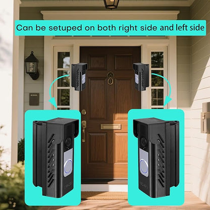 Anti-Theft Angle Adjustable Doorbell Coverd Mount Bracket for Ring Wired Doorbell Plus (Newest Model) 2K 2025 Release, Both Drill & No Drill Aavailable with Security Screws (Covered+Angle)