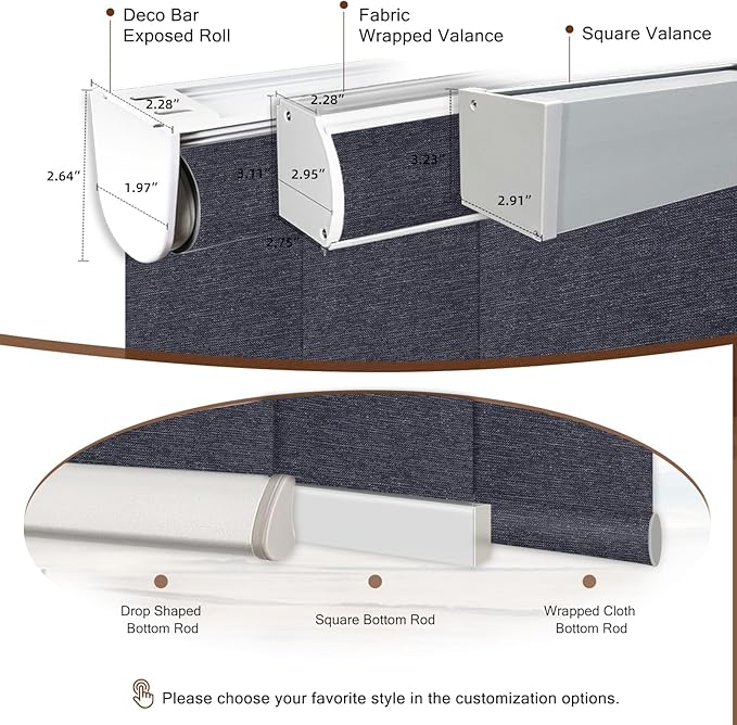 Motorized Roller Shade: 100% Blackout, Electric Blinds, Compatible with Alexa/Google Home/Apple Homekit, Custom Size, Noir Raven Black