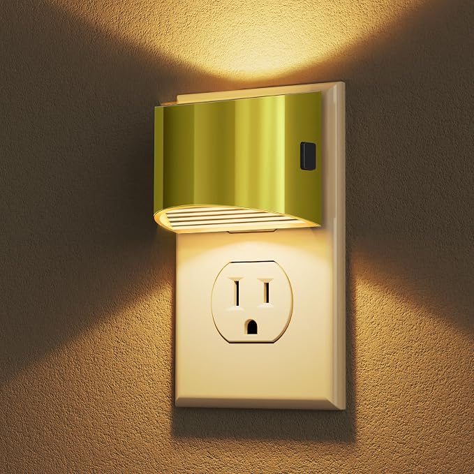 DORESshop Night Light, Night Lights Plug into Wall, Adjustable, 3000K | 3 Level Brightness Adjustable Plug in Night Light, Dusk to Dawn Sensor, Nightlights for Adults, Bedroom, Bathroom, 2 packs