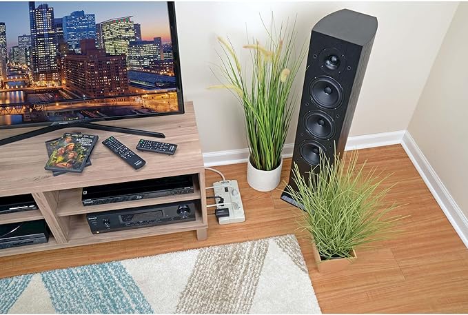 Tripp Lite 8 Outlet Surge Protector Bundle with Extra Long 25ft & 8ft Cords, Right Angle Plugs