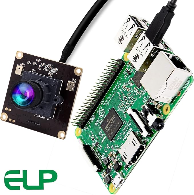 ELP 4K USB Camera 170degree Fisheye USB Webcam Board with Microphone,Ultra HD 3840X2160 30fp 4K Cameras,Wide Angle IMX317 Mini 4K USB Camera Module with Audio for Machine Vision,Smart Kiosk,Robot,ATM